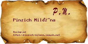 Pinzich Miléna névjegykártya